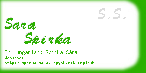 sara spirka business card